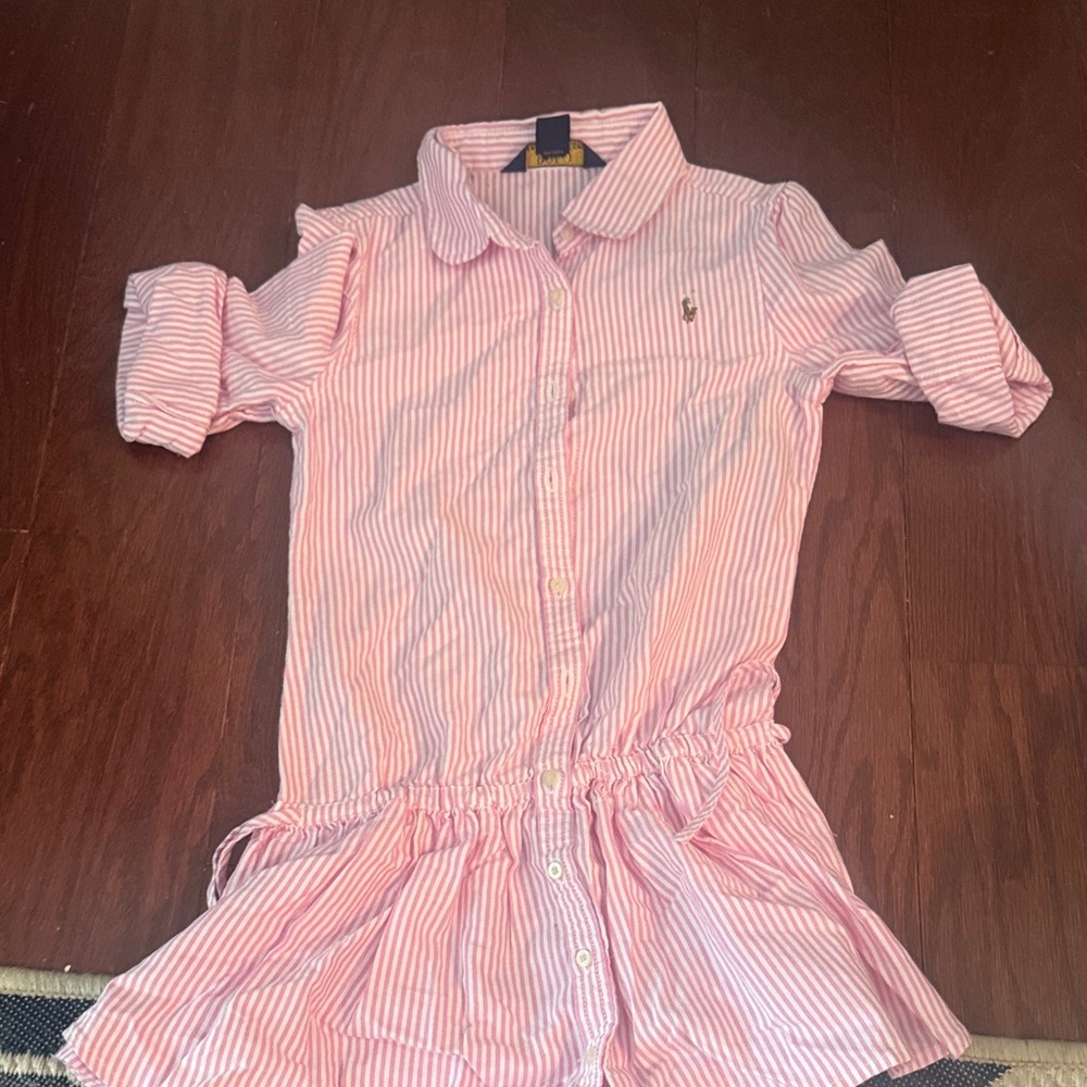 Polo by Ralph Lauren Pink Striped Kids Dress